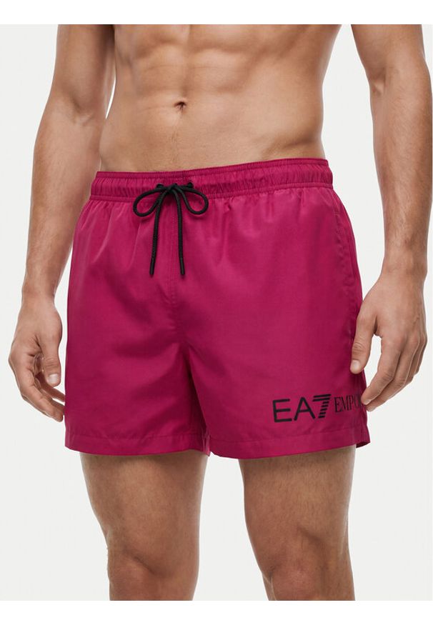 EA7 Emporio Armani Szorty kąpielowe 7M002000 AF13049 MA102 Różowy Regular Fit. Kolor: różowy. Materiał: syntetyk