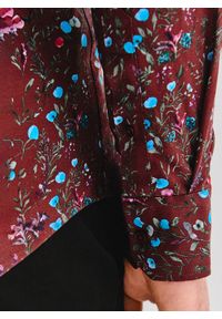 Pako Lorente - PAKO LORENTE – Bordowa koszula w kwiaty. Kolor: czerwony. Materiał: elastan, bawełna. Długość rękawa: długi rękaw. Długość: długie. Wzór: kwiaty #6