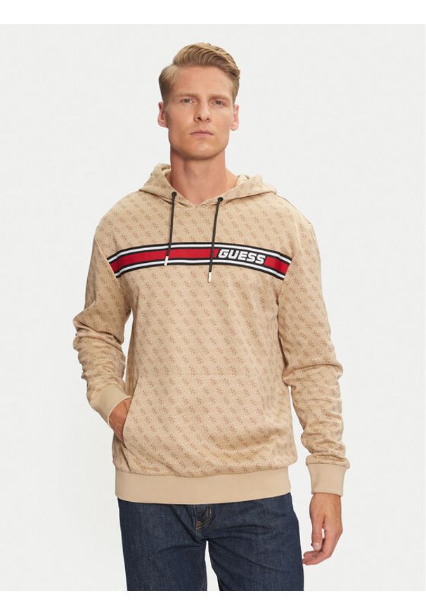 Guess Bluza New Korbin Z4BQ30 FL04Q Beżowy Regular Fit. Kolor: beżowy. Materiał: bawełna