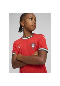 Puma - Młodzieżowa koszulka domowa Portugalia 2025 PUMA Sport Red Sugared Almond Beige. Kolor: czerwony, wielokolorowy, beżowy