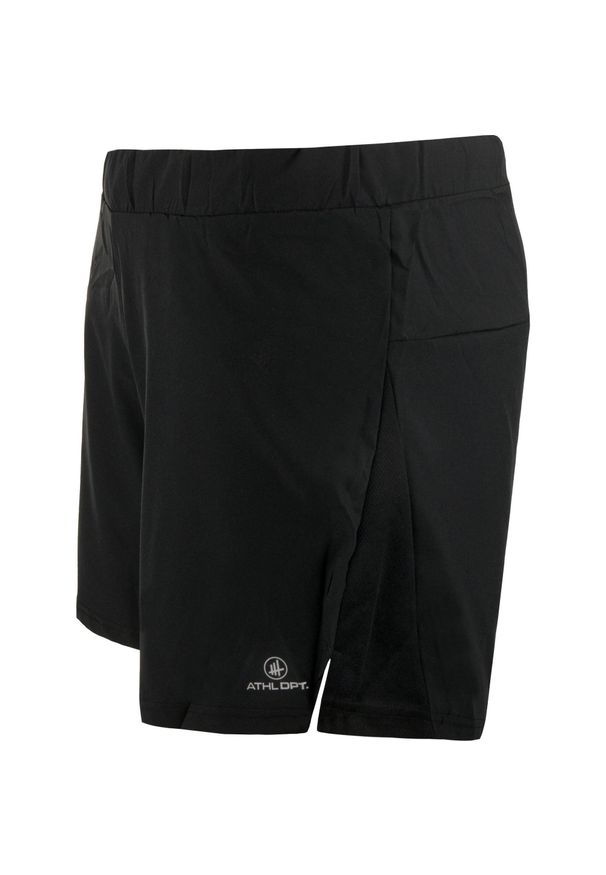 ZFOAM - Męskie spodenki do biegania Athl DPT Virgilio czarne. Kolor: czarny. Długość: krótkie. Sezon: lato
