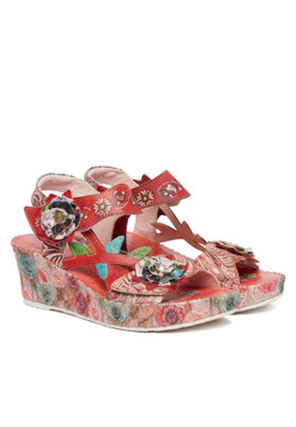 Laura Vita Sandały Facdiao 42 Czerwony. Kolor: czerwony. Materiał: skóra