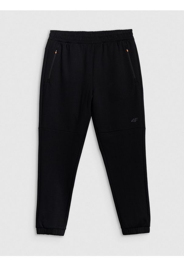 4f - 4F Spodnie dresowe joggery męskie - czarne XXL. Kolor: czarny. Materiał: dresówka. Wzór: gładki