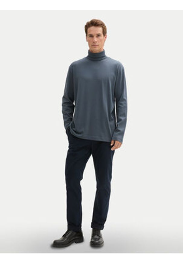 Tom Tailor Golf 1043993 Niebieski Regular Fit. Typ kołnierza: golf. Kolor: niebieski. Materiał: bawełna