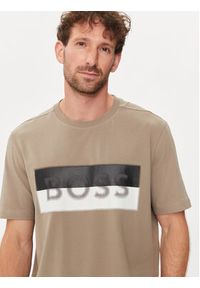 BOSS - Boss T-Shirt Tee 9 50512998 Beżowy Regular Fit. Kolor: beżowy. Materiał: bawełna #3