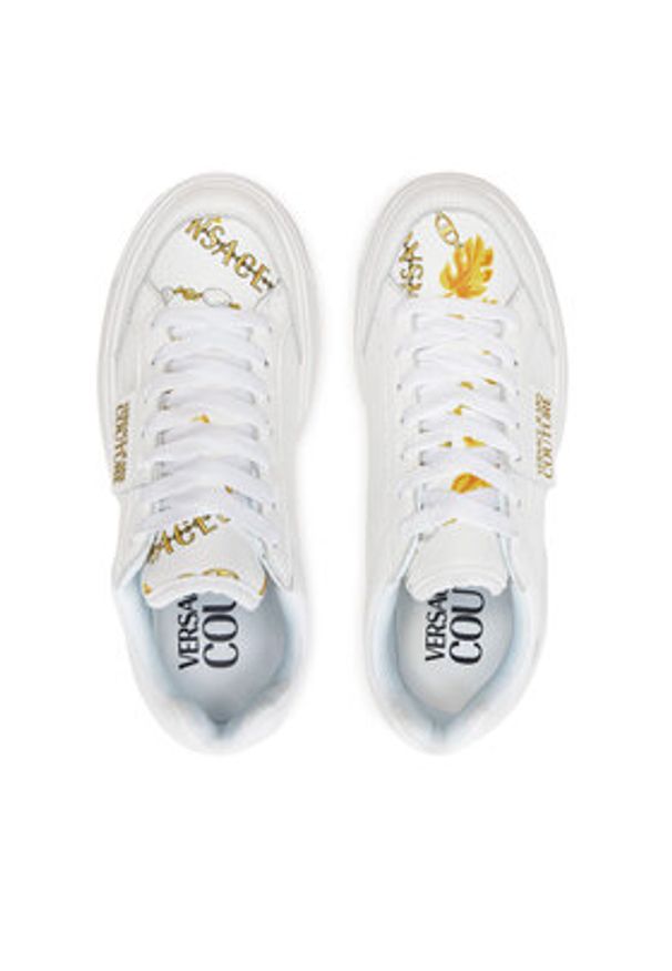 Versace Jeans Couture Sneakersy Ravewing 77VA3ST2 Biały. Kolor: biały. Materiał: skóra