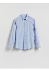 Reserved - Koszula slim fit w kratę - jasnoniebieski. Kolor: niebieski. Materiał: bawełna, tkanina
