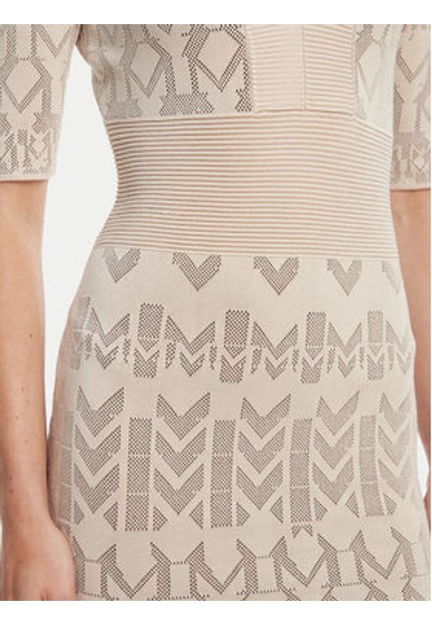 Marciano Guess Sukienka dzianinowa 5YGK20 5877Z Beżowy Slim Fit. Kolor: beżowy. Materiał: wiskoza