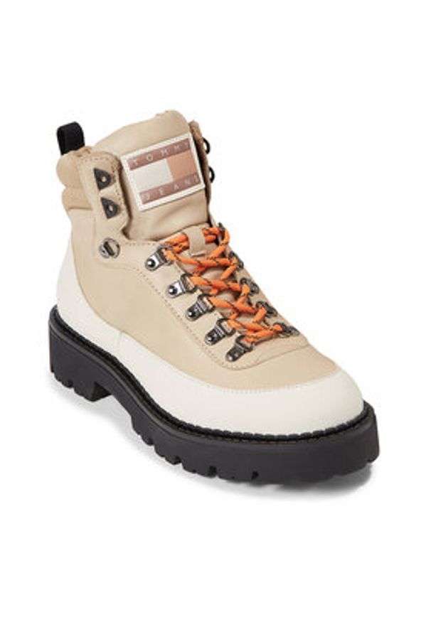 Tommy Jeans Trapery Tjm Boot Hiker EM0EM01252 Beżowy. Kolor: beżowy. Materiał: skóra