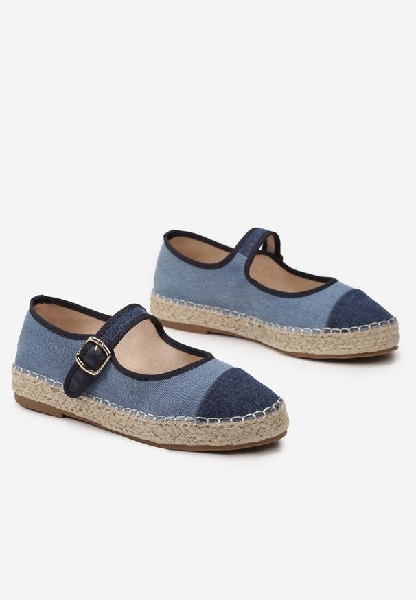 Renee - Niebieskie Espadryle na Plecionej Podeszwie z Juty Blecotta. Kolor: niebieski. Sezon: lato