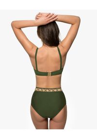 MISSION SWIM - Dół od bikini Ines. Kolor: zielony. Materiał: materiał, tkanina. Wzór: ażurowy, geometria, jednolity #6