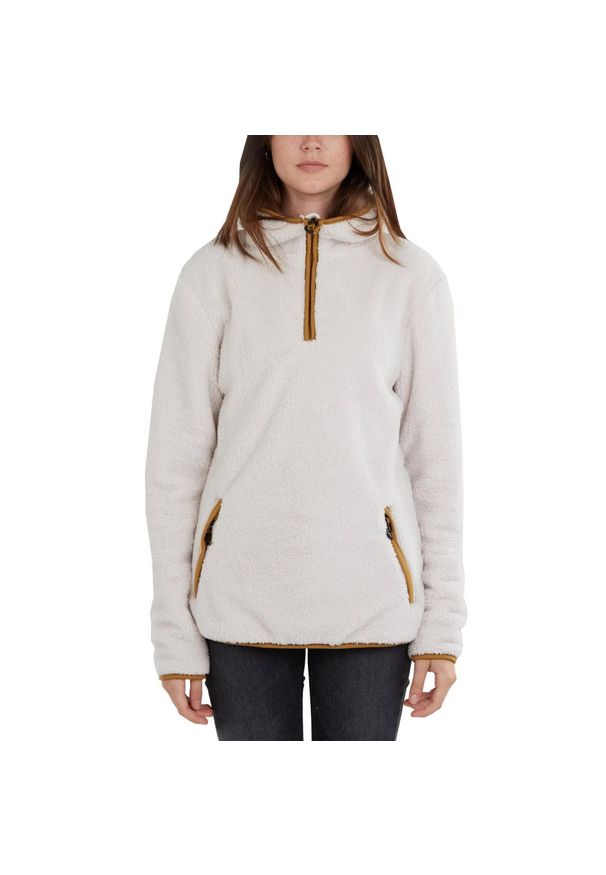 FUNDANGO - Bluza damska Fundango Olivia Pile z kapturem. Typ kołnierza: kaptur. Kolor: beżowy. Materiał: materiał. Sezon: zima. Sport: turystyka piesza