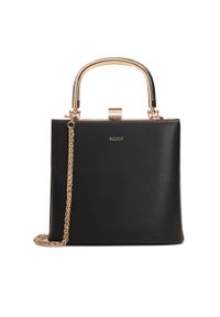 Kazar - Sztywna torebka skórzana z rączką i łańcuchem. Kolor: czarny. Materiał: skórzane. Styl: wizytowy, elegancki #1