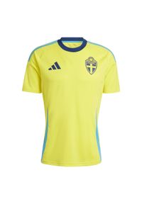 Adidas - Koszulka Sweden 24 Home Fan. Kolor: żółty. Materiał: materiał