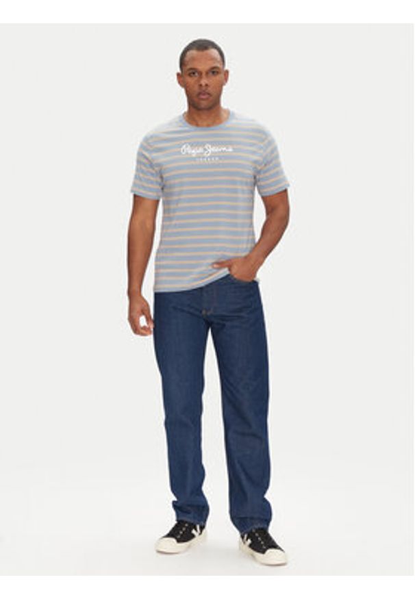 Pepe Jeans T-Shirt PM509407 Niebieski Regular Fit. Kolor: niebieski. Materiał: bawełna