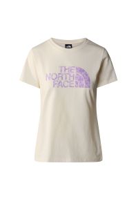 Koszulka The North Face Easy 0A87N6YFO1 - beżowa. Kolor: beżowy. Materiał: bawełna. Długość rękawa: krótki rękaw. Długość: krótkie