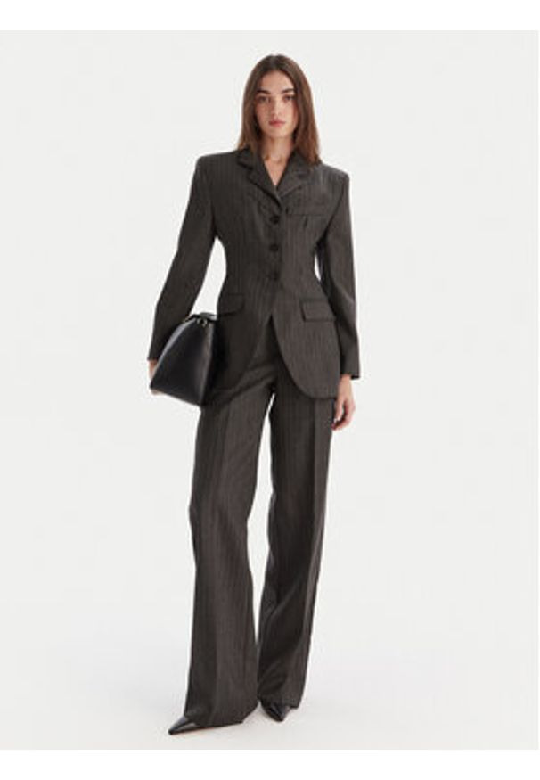 Marella Marynarka Essenza 2523046052 Brązowy Slim Fit. Kolor: brązowy. Materiał: wełna