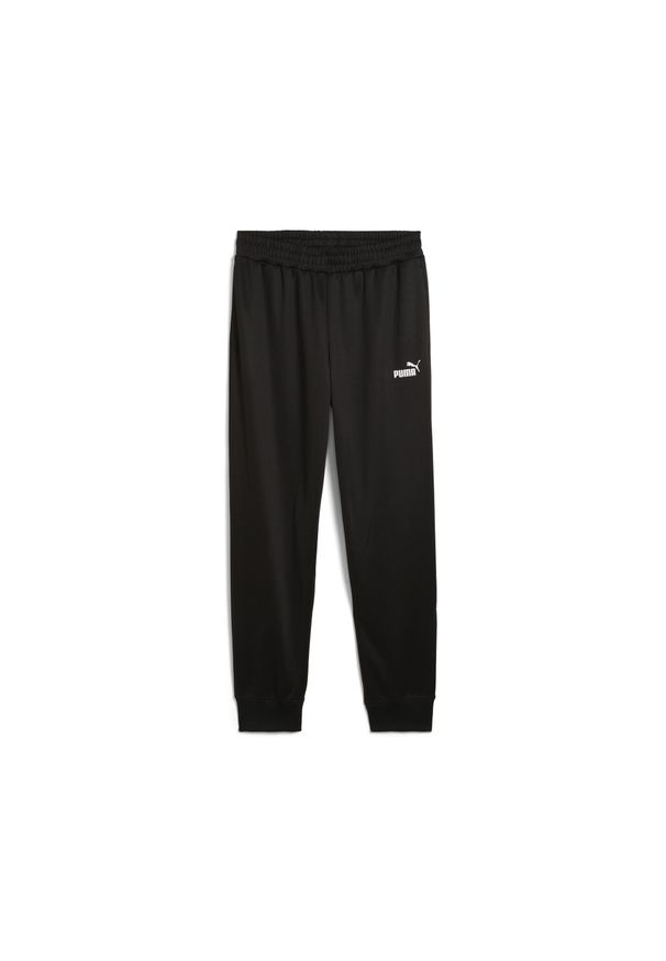 Puma - Męskie spodnie poliestrowe Essentials z logo No. 1 PUMA Black. Kolor: czarny. Materiał: poliester. Wzór: nadruk. Sport: turystyka piesza