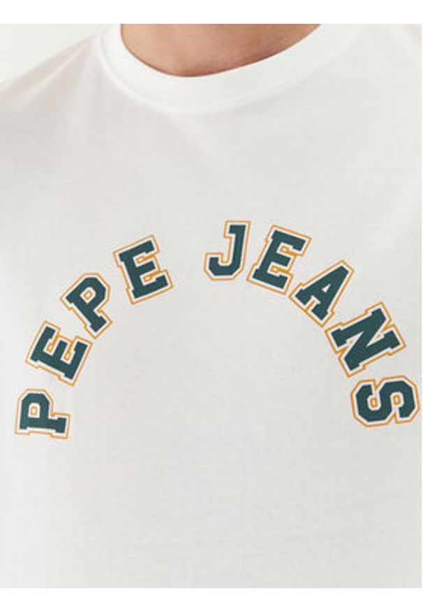 Pepe Jeans T-Shirt Westend Tee PM509124 Biały Regular Fit. Kolor: biały. Materiał: bawełna