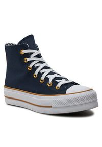Converse Trampki Chuck Taylor All Star Lift Platform Herringbone Stripe A08860C Niebieski. Kolor: niebieski. Obcas: na platformie #4