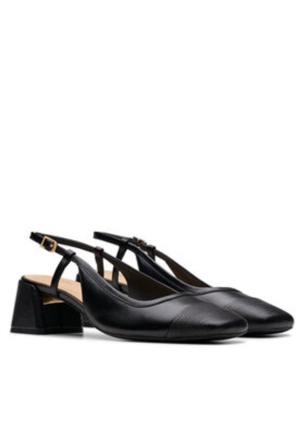 Clarks Sandały Nyta45 Sling 26181320 Czarny. Kolor: czarny. Materiał: skóra