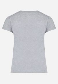Born2be - Szary Bawełniany T-shirt z Nadrukiem w Koty Ashanta. Kolor: szary. Materiał: bawełna. Wzór: nadruk. Styl: klasyczny #3