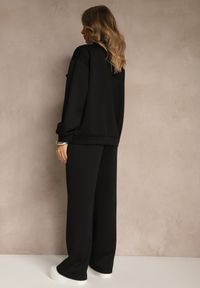 Renee - Czarny Komplet Dresowy z Bawełny Zasuwana Bluza i Spodnie Teviora. Kolor: czarny. Materiał: dresówka, bawełna #5