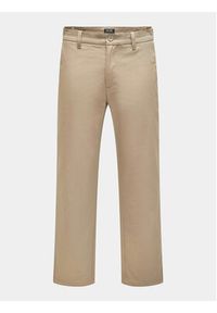 Only & Sons Spodnie materiałowe Edge-Ed 22024468 Beżowy Loose Fit. Kolor: beżowy. Materiał: bawełna