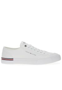 TOMMY HILFIGER - Buty Tommy Hilfiger Corporate Vulc Canvas FM0FM04954-YBS - białe. Okazja: na co dzień. Kolor: biały. Materiał: guma, bawełna, tkanina, poliester. Szerokość cholewki: normalna