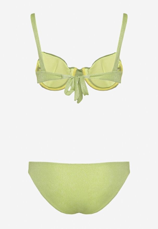 Renee - Jasnozielone Bikini Dwuczęściowe Biustonosz z Wiązaniem na Plecach Majtki Typu Figi Tiamarla. Kolor: zielony