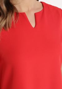 Born2be - Czerwona Sukienka Trapezowa Mini z Kieszeniami Hreona. Kolor: czerwony. Typ sukienki: trapezowe. Długość: mini #3