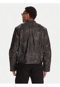 G-Star RAW - G-Star Raw Kurtka skórzana D26931-E082 Szary Regular Fit. Kolor: szary. Materiał: skóra