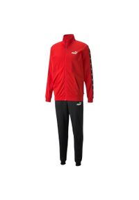 Dres piłkarski męski Puma Tape Poly Suit. Okazja: na uczelnię. Kolor: czerwony. Materiał: dresówka. Styl: sportowy #1