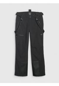 4f - 4F Spodnie narciarskie softshellowe membrana 10000 męskie - czarne L. Kolor: czarny. Materiał: softshell, materiał. Sezon: zima. Sport: narciarstwo