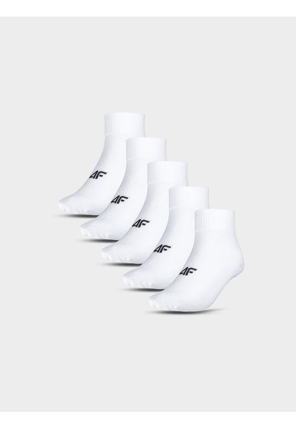 4f - 4F Skarpetki krótkie (5-pack) dziewczęce - białe 38-40. Kolor: biały. Materiał: materiał