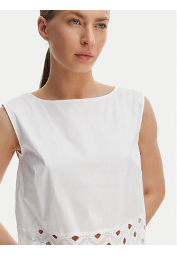 Max Mara Beachwear Top Maggio 2616161039 Biały Regular Fit. Kolor: biały. Materiał: syntetyk