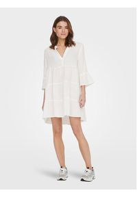 only - ONLY Sukienka letnia Thyra 15267999 Biały Regular Fit. Kolor: biały. Materiał: bawełna. Sezon: lato