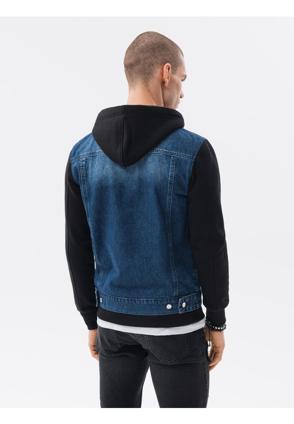 Czarna kurtka Ombre Clothing klasyczna, z kapturem