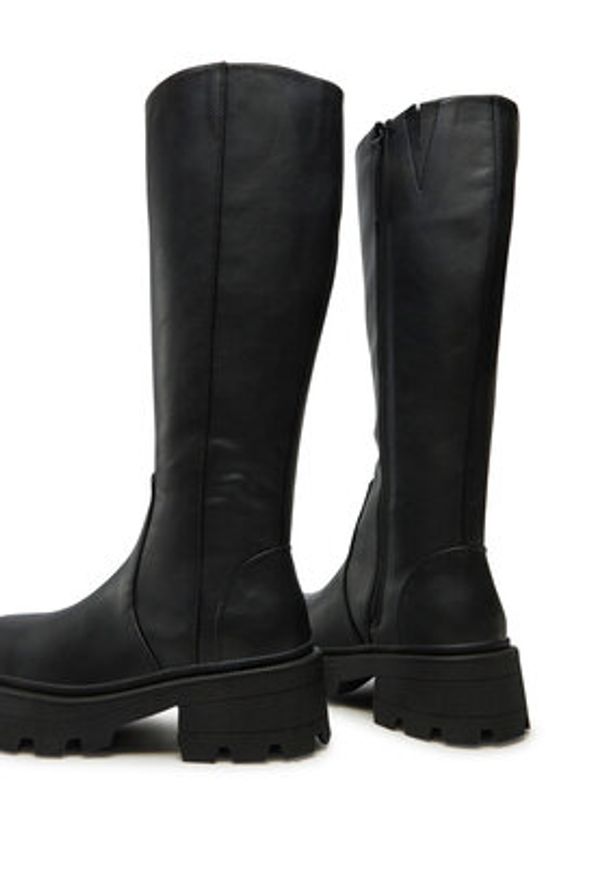 ONLY Shoes Kozaki High Chunky Boots 15329804 Czarny. Kolor: czarny. Materiał: skóra