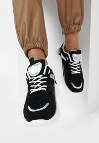 Born2be - Czarne Sneakersy Auraneva. Wysokość cholewki: przed kostkę. Nosek buta: okrągły. Kolor: czarny. Materiał: nubuk, syntetyk, materiał. Szerokość cholewki: normalna #3