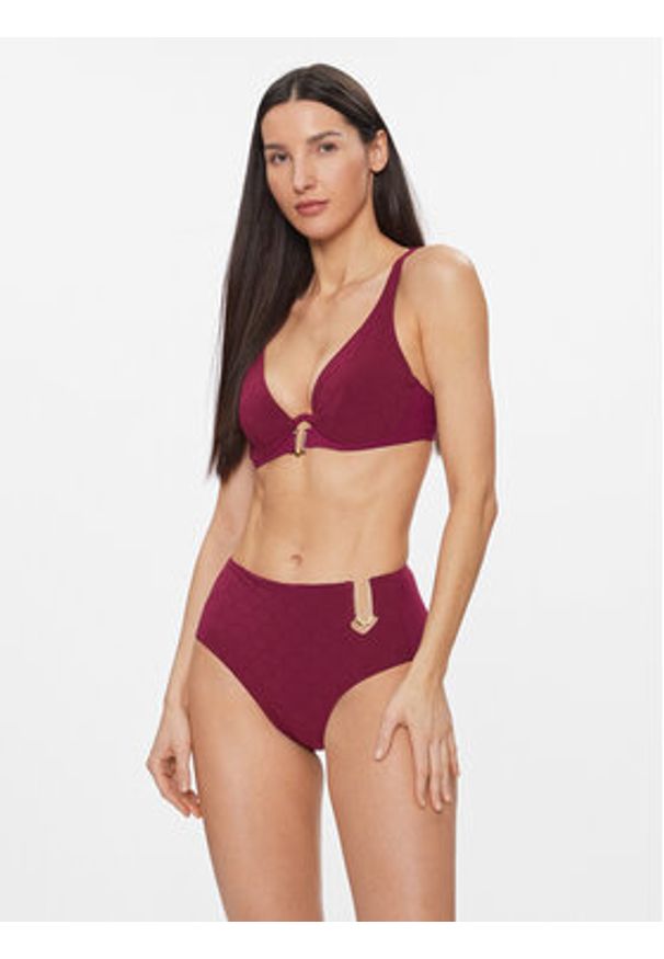 Chantelle Góra od bikini Glow C15T10 Bordowy. Kolor: czerwony. Materiał: syntetyk