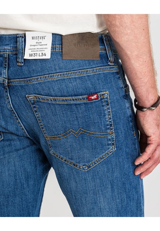 Męskie Spodnie Jeansowe Mustang Style Oregon Tapered Denim Blue 1017123 5000 623
