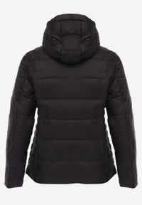 Born2be - Czarna Klasyczna Kurtka Przejściowa z Pikowaniem i Kapturem Edariella. Okazja: na co dzień. Kolekcja: plus size. Kolor: czarny. Materiał: jeans. Styl: klasyczny #2