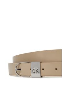 Calvin Klein Pasek Damski Ck Loop Rnd Buckle 2.5_Smooth K60K612936 Beżowy. Kolor: beżowy. Materiał: skóra #3
