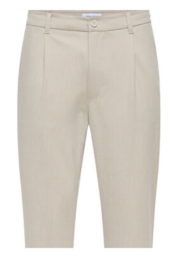 Only & Sons Chinosy Lou 22031615 Beżowy Tapered Fit. Kolor: beżowy. Materiał: syntetyk