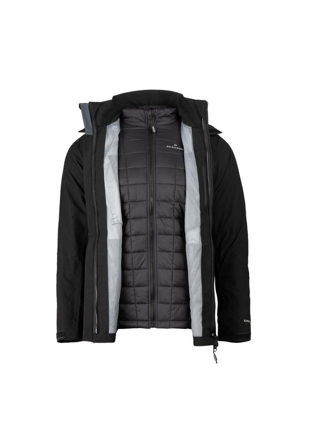 Bergson - Kurtka męska 3w1 Everfolk. Kolor: czarny. Sport: turystyka piesza