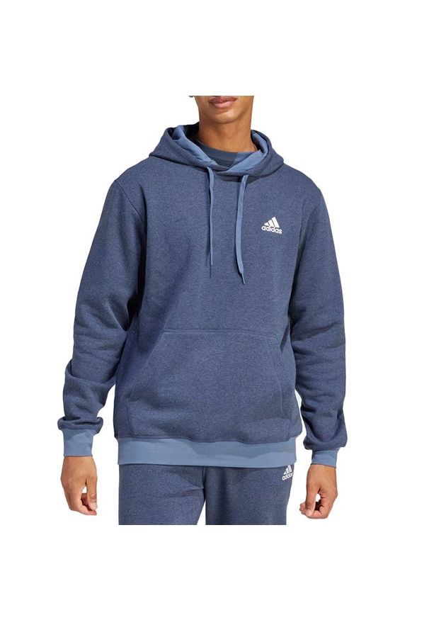 Adidas - Bluza adidas M Mel HD IR5311 - niebieska. Okazja: na co dzień. Kolor: niebieski. Materiał: bawełna, poliester. Wzór: aplikacja. Styl: casual, klasyczny, sportowy