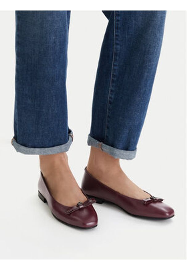 MEXX Baleriny CEO-MX/037C-RST Bordowy. Kolor: czerwony. Materiał: skóra