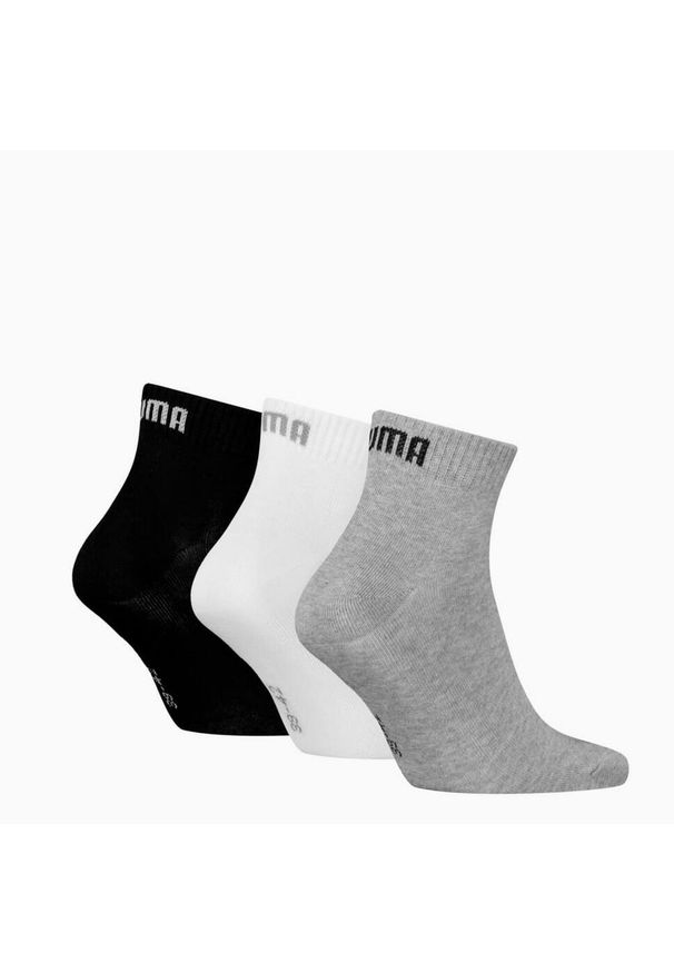 Puma Skarpety Quarter Plain 3-Pack 93858917. Kolor: czarny, szary, biały, wielokolorowy. Sport: bieganie