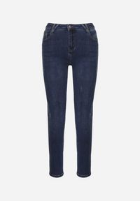Born2be - Niebieskie Jeansy z Domieszką Wiskozy o Kroju Skinny z Regularnym Stanem Zenisa. Okazja: na co dzień. Kolor: niebieski. Styl: casual #3